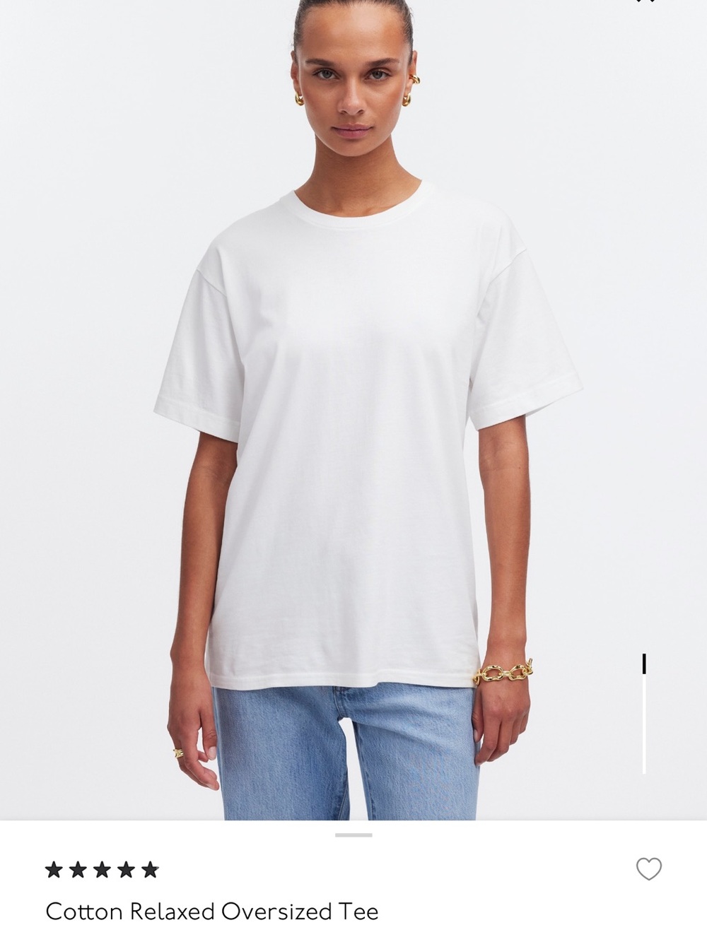 Madewell Cotton Relaxed Oversized Tee in White